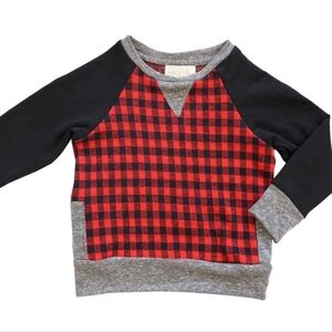 Miki Miette Baby' Iggy Sweatshirt|Plaid/Noel Print|Baby Boys Size 12M|New W Tags